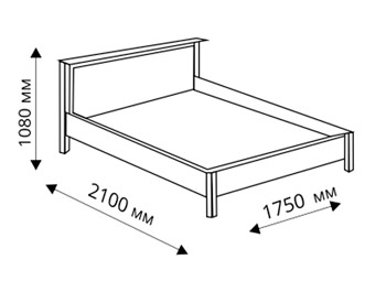 Двоспальне ліжко АМЕЛІЯ, схема з розмірами