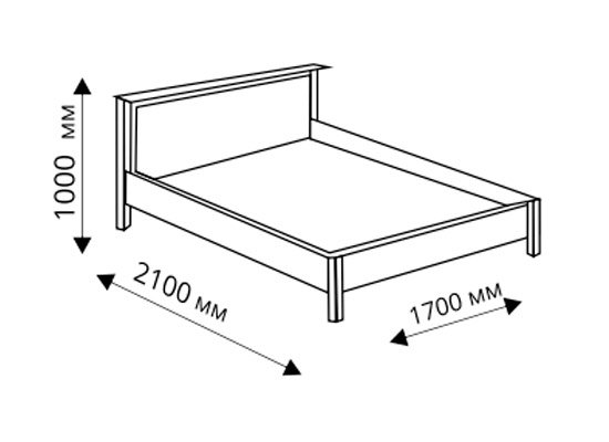 Ліжко Софія, схема з розмірами