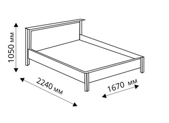 Ліжко СЕВІЛЬЯ, схема з розмірами
