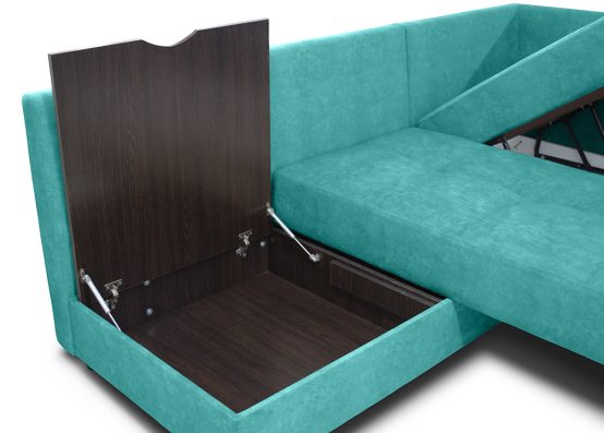 Ліжко-диван МОНАКО, відсік для зберігання білизни під прямим сегментом
