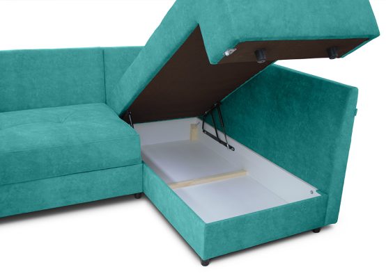 Ліжко-диван МОНАКО, кутовий сегмент містить нішу для білизни