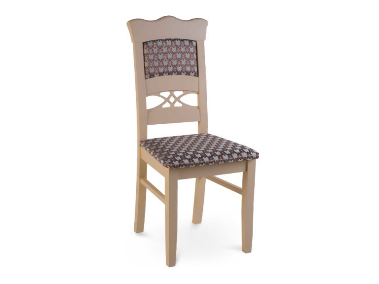 Дерев'яний стілець ЖУР-8 з м'яким сидінням, колір ваніль