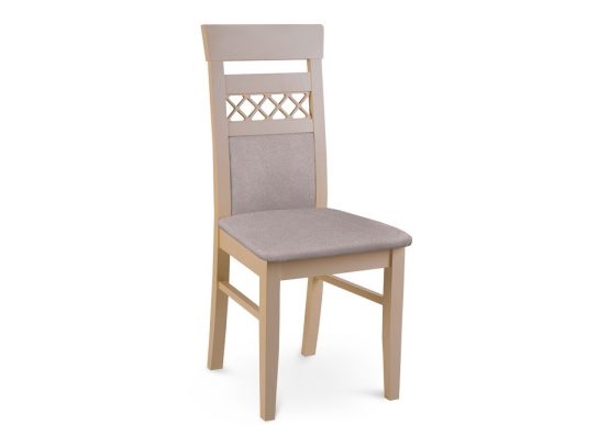 Дерев'яний стілець ЖУР-9 з м'яким сидінням, колір ваніль