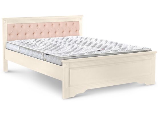 Ліжко Єва з м'яким узголів'ям в кольорі слонова кістка