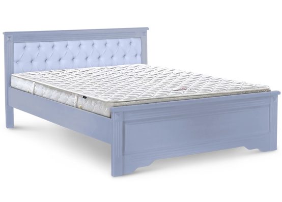 Ліжко Єва з м'яким узголів'ям в сірому кольорі