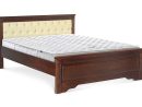 Ліжко Єва з м'яким узголів'ям в кольорі горіх темний