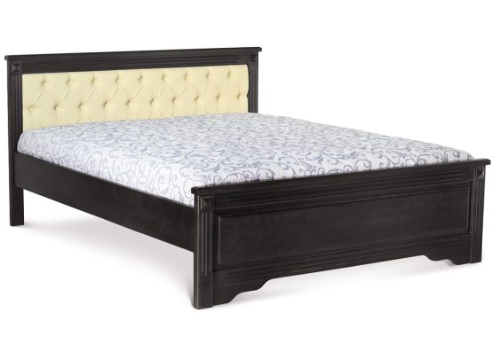 Ліжко Єва з м'яким узголів'ям в кольорі горіх венге