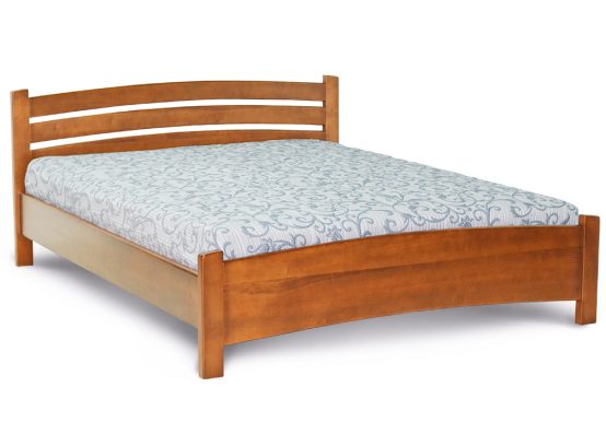 Дерев'яне ліжко Моніка із дерева вільхи, колір горіх світлий