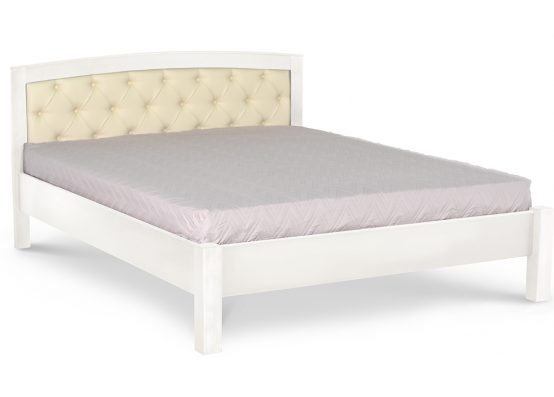 Ліжко Поліна з м'яким узголів'ям білого кольору
