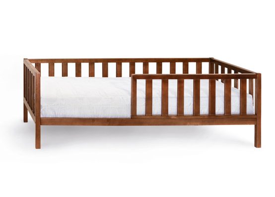 Дитяче ліжко ЗЛАТА зі з'ємним бортиком, колір горіх темний