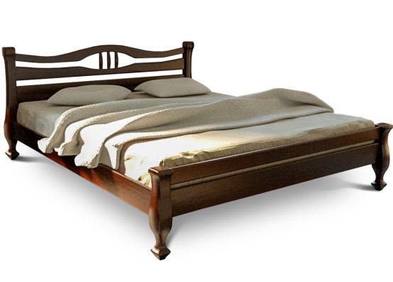 Дерев'яне ліжко Далас виконано в елегантному класичному стилі, який надасть вишуканого стилю вашому інтер'єру. На фото модель в кольорі горіх
