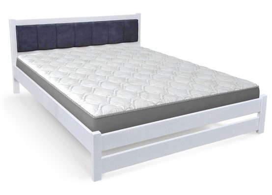 ліжко лерев'яне Еріка з м'яким узголів'ям в білому кольорі