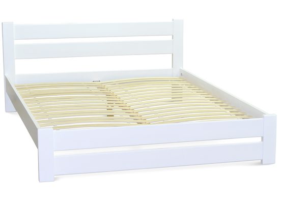 Дерев'яне ліжко Моно в білому кольорі, поставляється без матрацу. Основа під матрац ламелі дерев'яні.