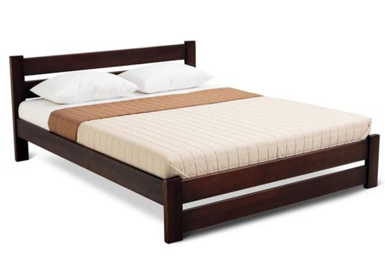 Дерев'яне ліжко Моно в кольорі горіх темний