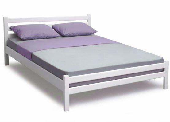 Дерев'яне ліжко Престиж Еко в білому кольорі