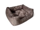 Лежак для тварин прямокутний, тканина велюр антикіготь, наповнення синтепон 50% + холофайбер 50%. Зображено варіант в коричневому кольорі